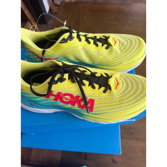 Hoka Men\'s Mach 5 Evening Primrose/Scuba Blue Size 11.5